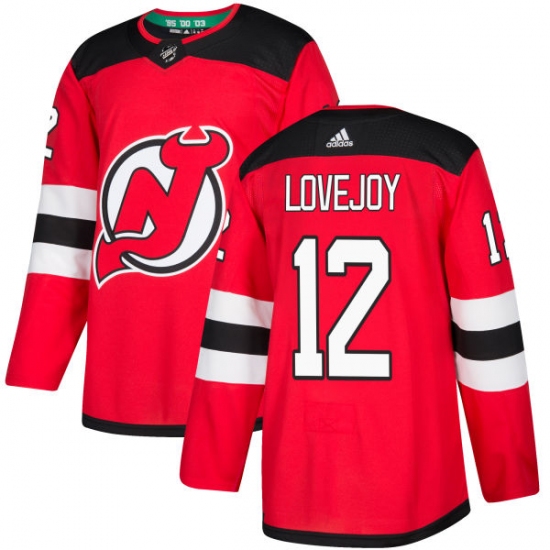 Men's Adidas New Jersey Devils #12 Ben Lovejoy Premier Red Home NHL Jersey