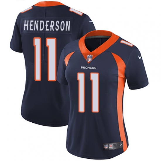 Women's Nike Denver Broncos #11 Carlos Henderson Navy Blue Alternate Vapor Untouchable Limited Player NFL Jersey - Ujersey