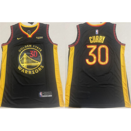 Men's Golden State Warriors #30 Stephen Curry Black Stitched Basketball Jersey - ujerseystore