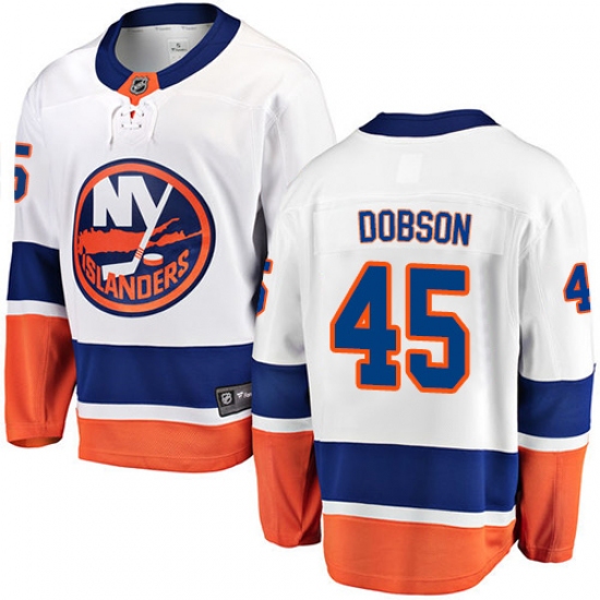 Men's New York Islanders #45 Noah Dobson Fanatics Branded White Away Breakaway NHL Jersey - Ujersey