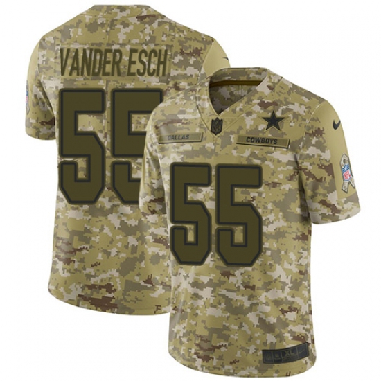Youth Nike Dallas Cowboys #55 Leighton Vander Esch Limited Camo 2018 Salute to Service NFL Jersey - Ujersey