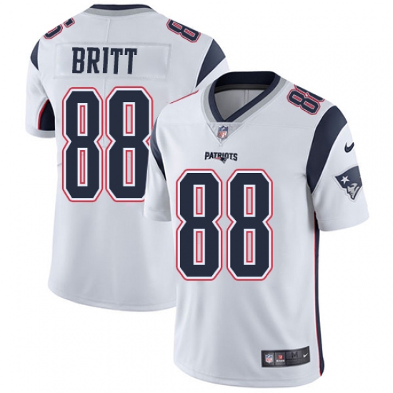 Men's Nike New England Patriots #88 Kenny Britt White Vapor Untouchable Limited Player NFL Jersey - Ujersey