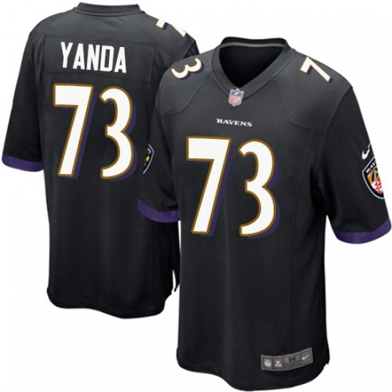 Men's Nike Baltimore Ravens #73 Marshal Yanda Game Black Alternate NFL Jersey - Ujersey