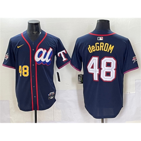 Men's American League #48 Jacob deGrom Navy 2025 All-Star Edition Limited Stitched Baseball Jersey