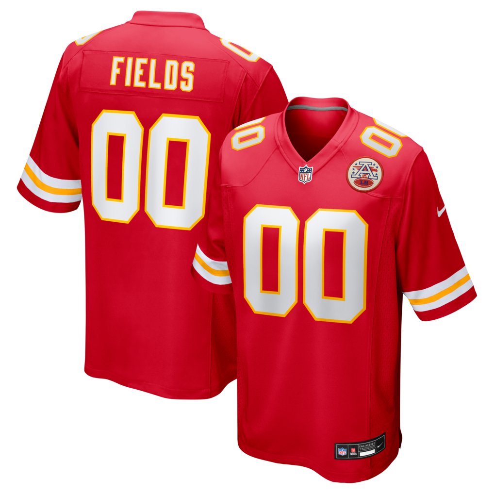 Men's Kansas City Chiefs Justin Fields Nike Red Game Jersey - ujerseystore