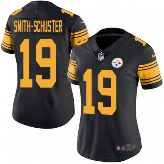 Women's Nike Pittsburgh Steelers #19 JuJu Smith-Schuster Limited Black Rush Vapor Untouchable NFL Jersey - Ujersey