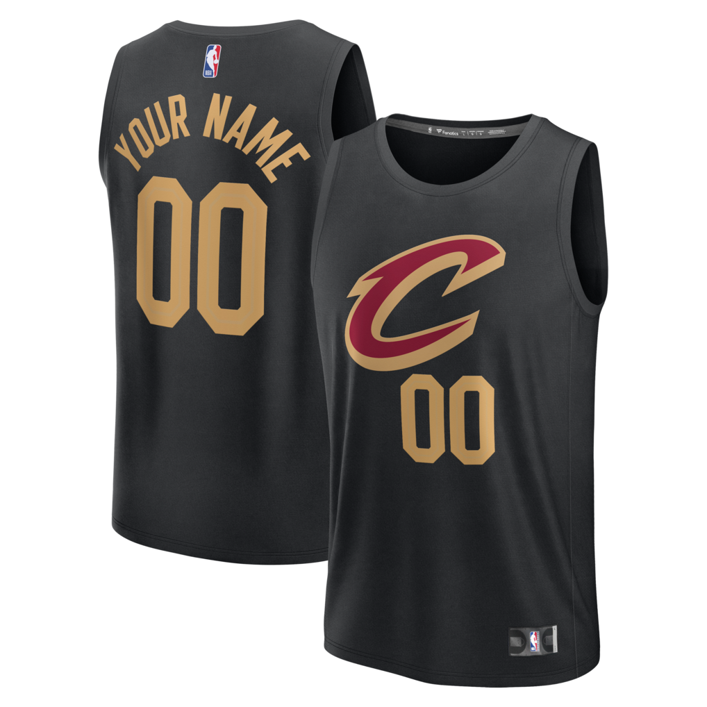 Youth Cleveland Cavaliers Fanatics Black Fast Break Custom Jersey - Statement Edition - U-jersey