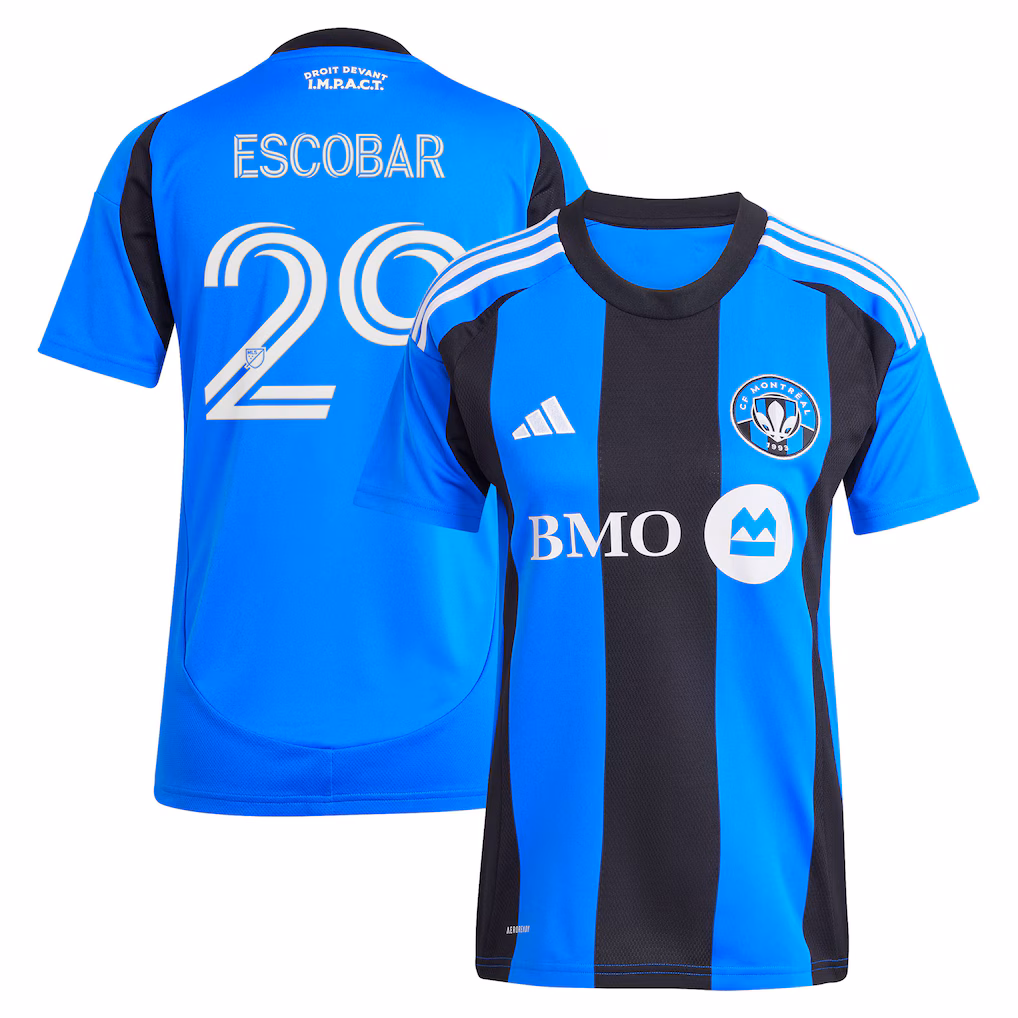 Women's CF Montreal Franco Escobar adidas Blue 2025 Montréal Original Replica Jersey