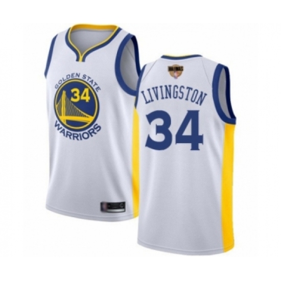 Youth Golden State Warriors #34 Shaun Livingston Swingman White 2019 Basketball Finals Bound Basketball Jersey - Association Edition - Ujersey