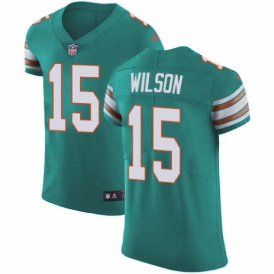 Men's Nike Miami Dolphins #15 Albert Wilson Aqua Green Alternate Vapor Untouchable Elite Player NFL Jersey - Ujersey