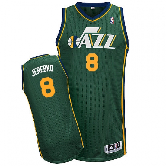 Men's Adidas Utah Jazz #8 Jonas Jerebko Authentic Green Alternate NBA Jersey