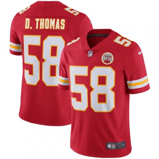 Youth Nike Kansas City Chiefs #58 Derrick Thomas Red Team Color Vapor Untouchable Limited Player NFL Jersey - Ujersey