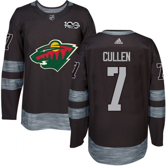 Men's Adidas Minnesota Wild #7 Matt Cullen Authentic Black 1917-2017 100th Anniversary NHL Jersey - Ujersey