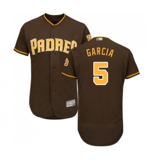 Men's San Diego Padres #5 Greg Garcia Brown Alternate Flex Base Authentic Collection Baseball Jersey - Ujersey