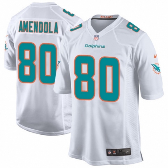 Men's Nike Miami Dolphins #80 Danny Amendola Game White NFL Jersey - Ujersey