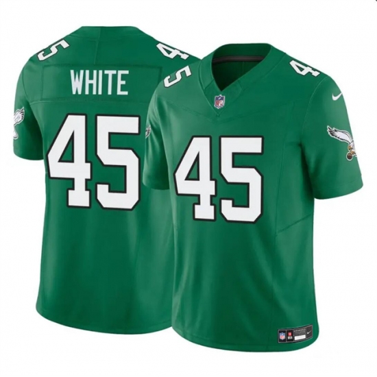 Men's Philadelphia Eagles #45 Devin White Green 2023 F.U.S.E Throwback Vapor Untouchable Limited Football Stitched Jersey - Ujersey