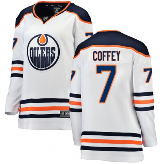 Women's Edmonton Oilers #7 Paul Coffey Authentic White Away Fanatics Branded Breakaway NHL Jersey - Ujersey