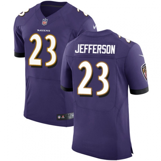 Men's Nike Baltimore Ravens #23 Tony Jefferson Elite Purple Team Color NFL Jersey - Ujersey