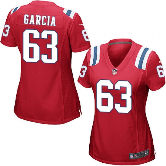 Women's Nike New England Patriots #63 Antonio Garcia Game Red Alternate NFL Jersey - Ujersey