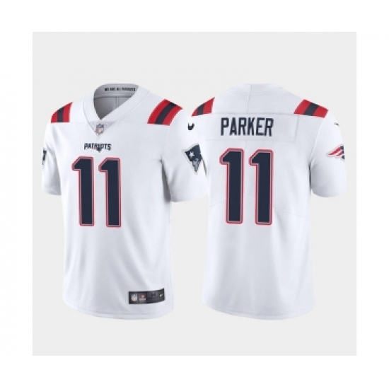Men's New England Patriots #11 DeVante Parker White Vapor Untouchable Limited Stitched Jersey - Ujersey