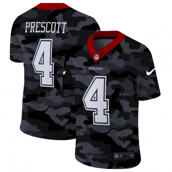 Men's Dallas Cowboys #4 Dak Prescott Camo 2020 Nike Limited Jersey - Ujersey