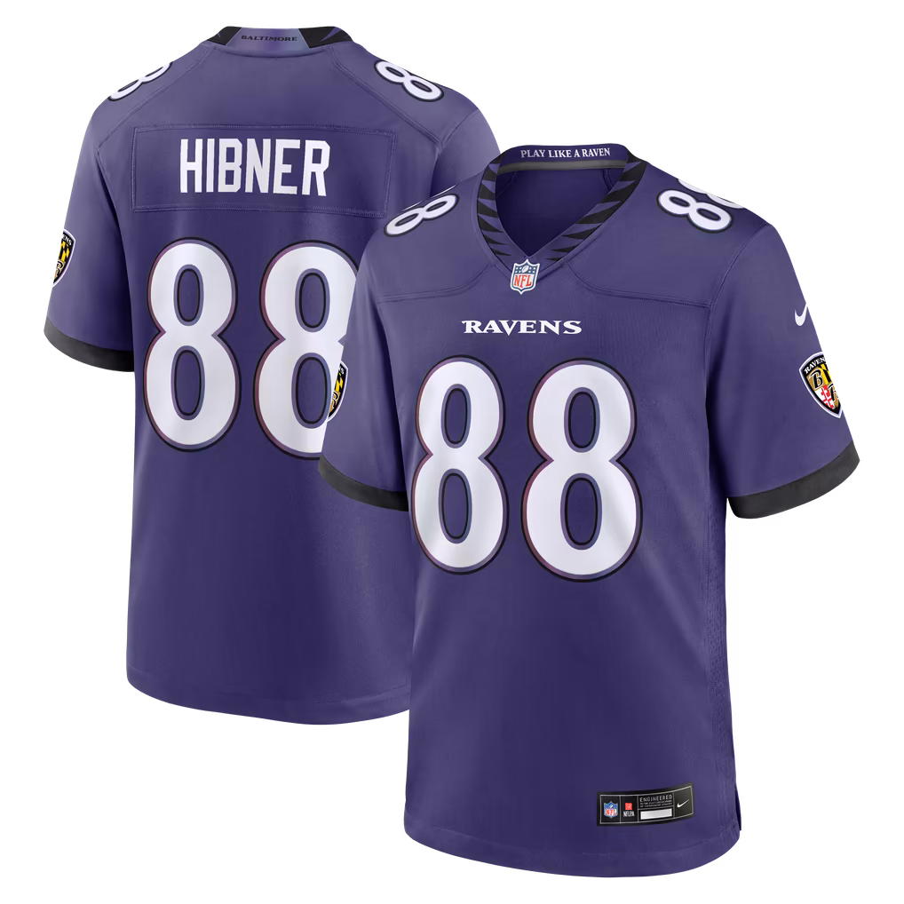 Men's Baltimore Ravens Matthew Hibner Nike Purple Team Game Jersey - Ujersey