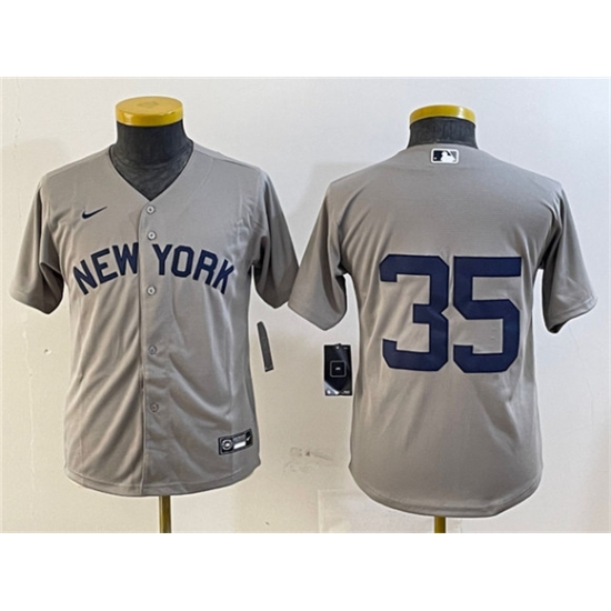 Women's New York Yankees #35 Clay Holmes Gray Cool Base Stitched Baseball Jersey(Run Small) - Ujersey