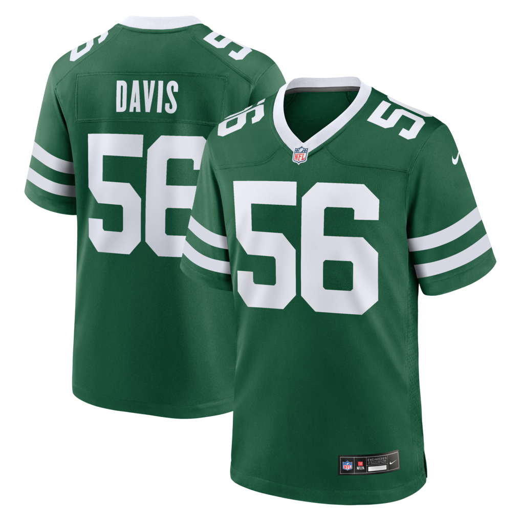 Men's New York Jets Demario Davis Nike Legacy Green Team Game Jersey - ujerseystore