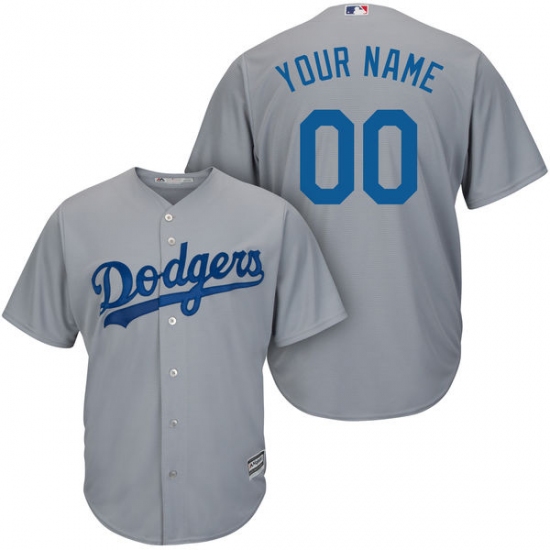 Men's Los Angeles Dodgers Majestic Gray Road Alternate Cool Base Custom Jersey - Ujersey