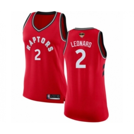 Women's Toronto Raptors #2 Kawhi Leonard Swingman Red 2019 Basketball Finals Bound Jersey - Icon Edition - Ujersey