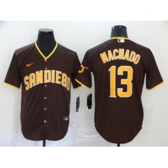 Men's San Diego Padres #13 Manny Machado Brown Stitched MLB Cool Base Nike Jersey - Ujersey
