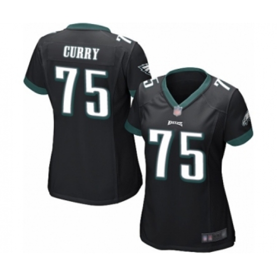 Women's Philadelphia Eagles #75 Vinny Curry Game Black Alternate Football Jersey - Ujersey