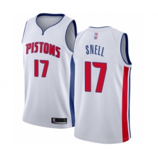 Men's Detroit Pistons #17 Tony Snell Authentic White Basketball Jersey - Association Edition - Ujersey