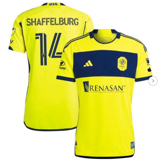 Mens Nashville SC Jacob Shaffelburg adidas Yellow 2024 The 615 Kit Authentic Player Jersey - Ujersey