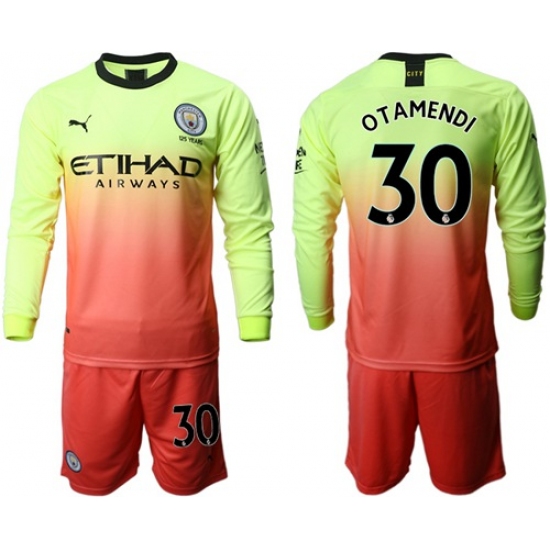 Manchester City #30 Otamendi Third Long Sleeves Soccer Club Jersey