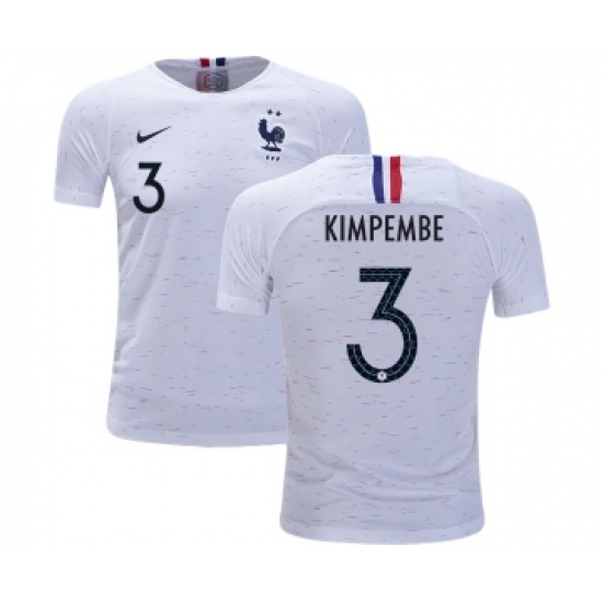 France #3 Kimpembe Away Kid Soccer Country Jersey