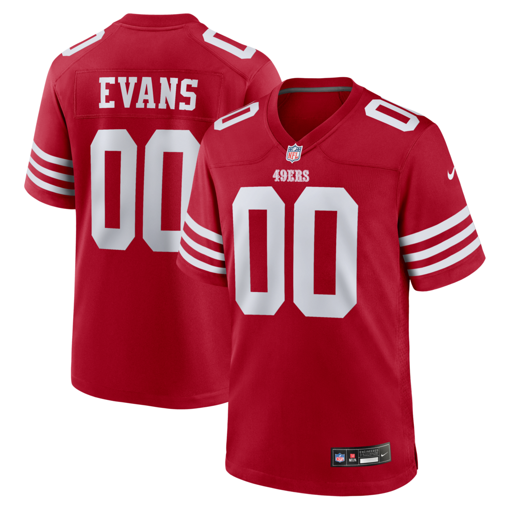 Men's San Francisco 49ers Mike Evans Nike Scarlet Game Jersey - U-jersey