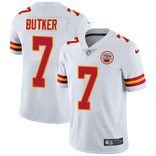 Youth Nike Kansas City Chiefs #7 Harrison Butker White Vapor Untouchable Limited Player NFL Jersey - Ujersey