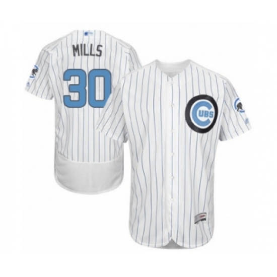 Men's Chicago Cubs #30 Alec Mills Authentic White 2016 Father's Day Fashion Flex Base Baseball Player Jersey - Ujersey