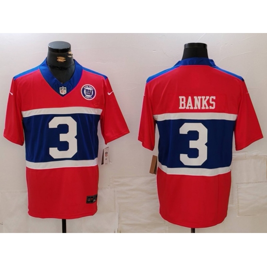 Men's New York Giants #3 Deonte Banks Limited Red Alternate FUSE Team Vapor Jersey