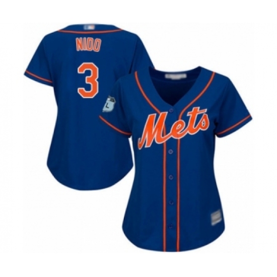 Women's New York Mets #3 Tomas Nido Authentic Royal Blue Alternate Home Cool Base Baseball Player Jersey - Ujersey
