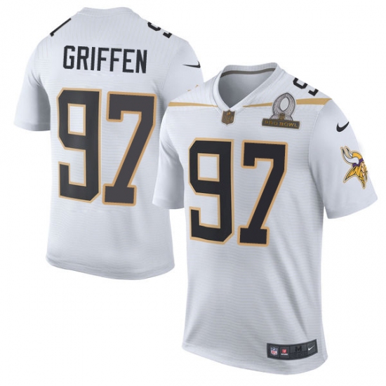 Men's Nike Minnesota Vikings #97 Everson Griffen Elite White Team Rice 2016 Pro Bowl NFL Jersey - Ujersey
