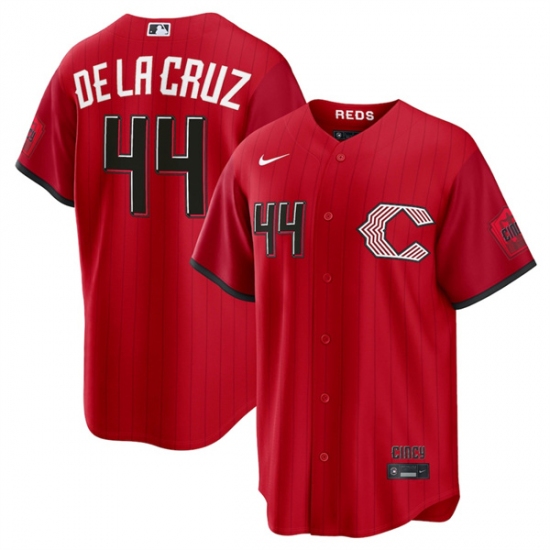 Men's Cincinnati Reds #44 Elly De La Cruz Red 2026 City Connect Stadium Stitched Baseball Jersey - Ujersey
