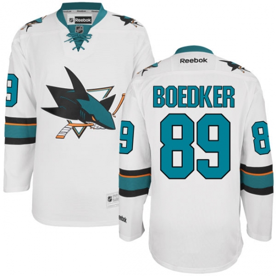 Women's Reebok San Jose Sharks #89 Mikkel Boedker Authentic White Away NHL Jersey - Ujersey