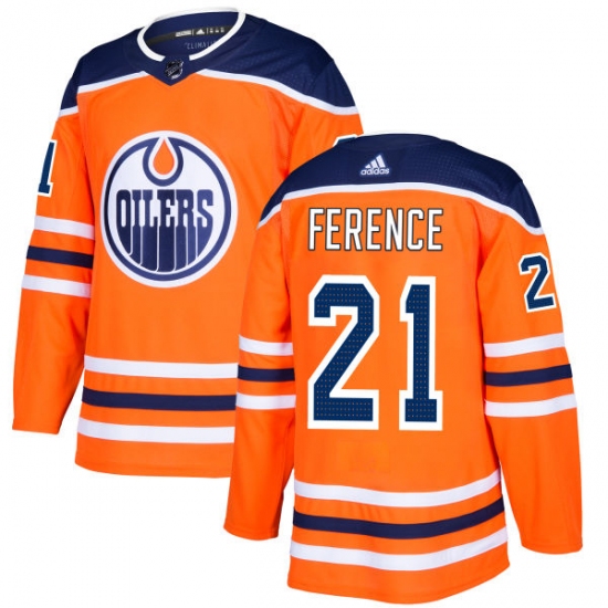 Men's Adidas Edmonton Oilers #21 Andrew Ference Premier Orange Home NHL Jersey - Ujersey