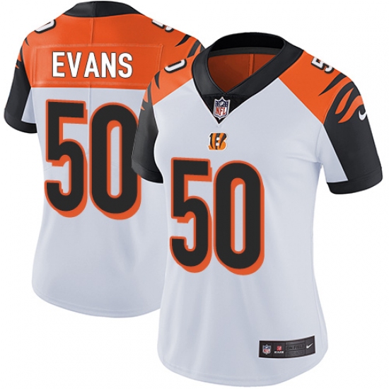 Women's Nike Cincinnati Bengals #50 Jordan Evans White Vapor Untouchable Limited Player NFL Jersey - Ujersey