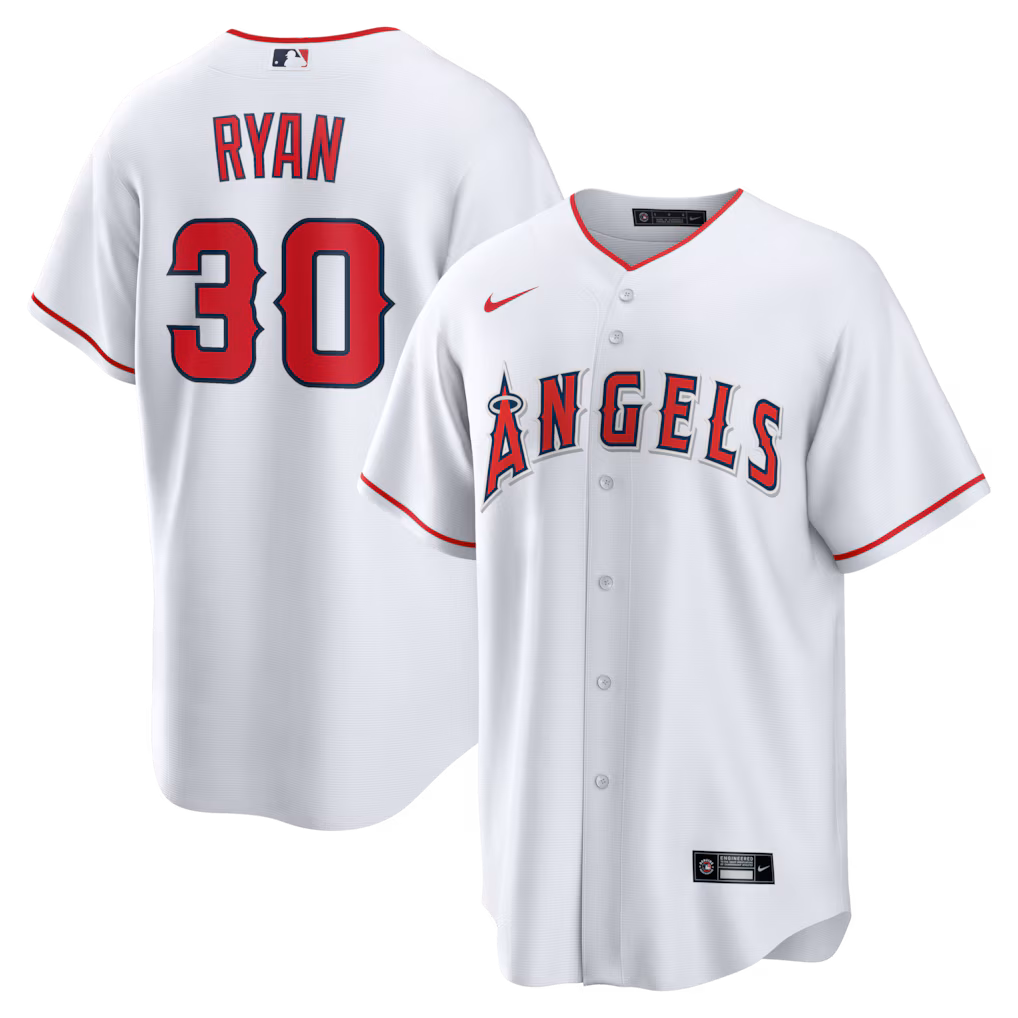 Men's Los Angeles Angels Nolan Ryan Nike White Home Retired Player Replica Jersey - Ujersey
