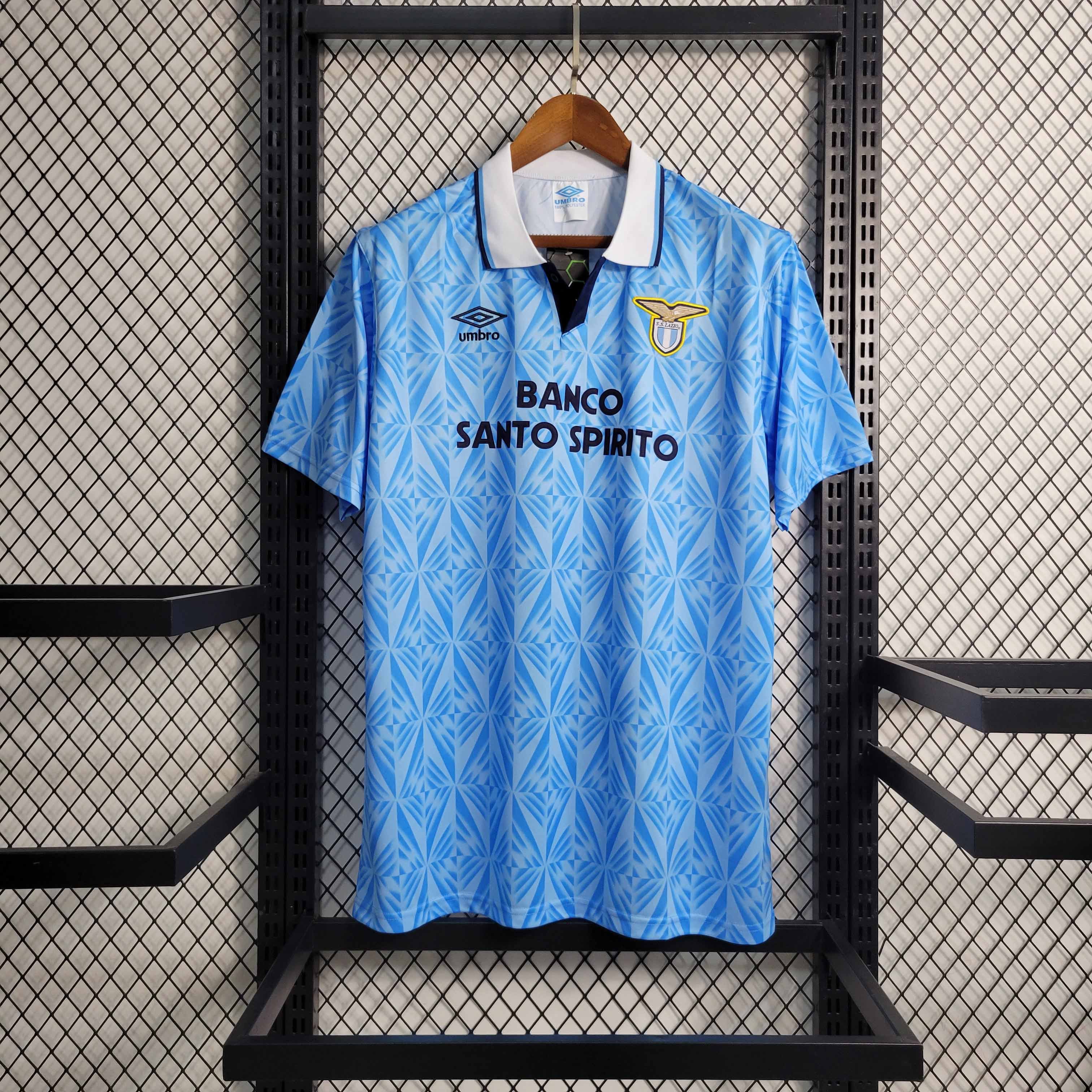 Lazio Retro Soccer Jersey Home Custom Shirt 1991/92 - Ujersey Shop