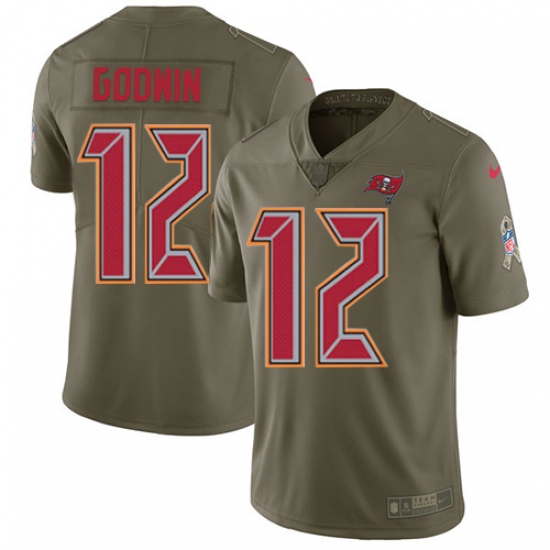 Youth Nike Tampa Bay Buccaneers #12 Chris Godwin Limited Olive 2017 Salute to Service NFL Jersey - Ujersey