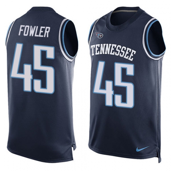 Men's Nike Tennessee Titans #45 Jalston Fowler Limited Navy Blue Player Name & Number Tank Top NFL Jersey - Ujersey